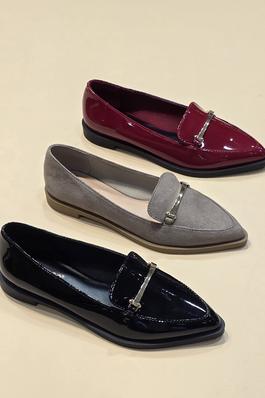 POINTED TOE, CASUAL SLIP ON LOAFER FLATS