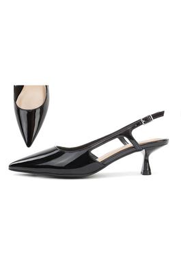 POINTED CLOSED TOE, SLINGBACK LOW HEEL