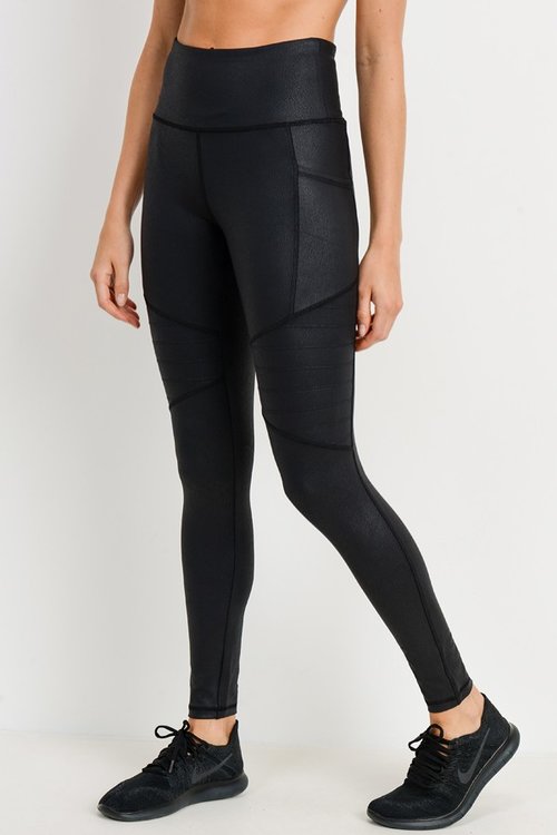 Mono B Highwaist Foil Moto Leggings