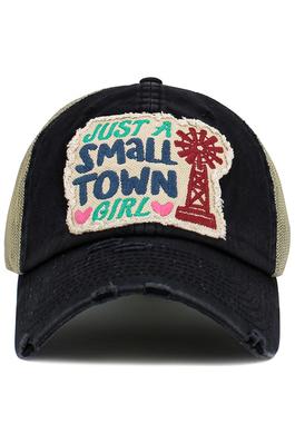 JUST A SMALL TOWN GIRL Vintage Trucker Cap