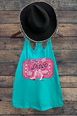 BC TANK DTF TO THE DISCO WESTERN, CUTE, COUNTRY, 