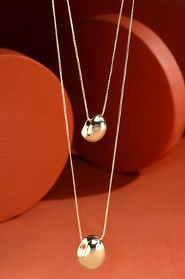 Thin Layered Chain with Ball Pendants