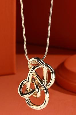 Thin Chain Necklace with Interlocking Pendants
