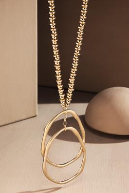 Organic Layered Pendant Chain Link Necklace
