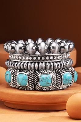 4-Strand Western Style Bracelet Set 