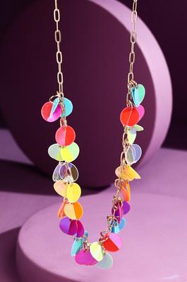 Colorful Sequin Dangle Necklace