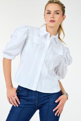 3/4 Sleeve Button Up Top