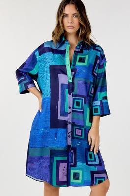 Color-Block 3/4 Sleeve Dress
