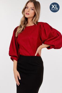 Puff Sleeve Lace Top - PLUS