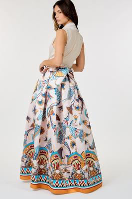 Multi-print Maxi Skirt
