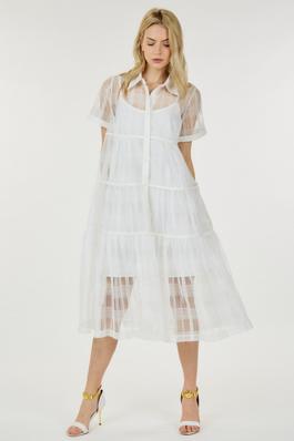 See-Through Lace Dress with Lining