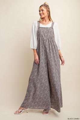 ESSENTIAL PEACHSKIN FABRIC OVERALL JUMPSUIT WITH WIDE LEG AND POCKETS