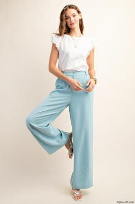 ELEGANT HIGH WAIST TROUSERS WITH SIDE POCKETS