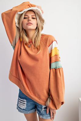 TERRY KNIT MINERAL WASHED PULLOVER