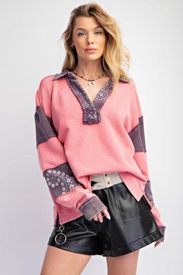 WASHED KNIT SWEATER TOP