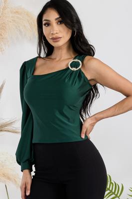 SOLID ONE SLEEVE TOP
