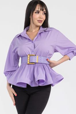 BELTED BLOUSE