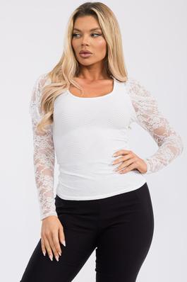 CONTRAST LACE TOP