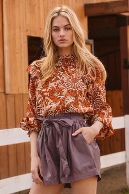 Ethnic Floral Printed Blouse