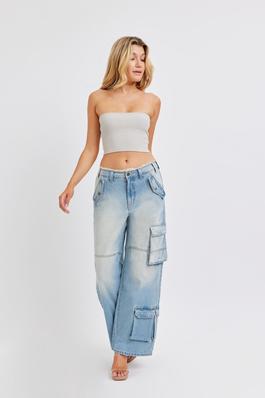 Mid Waisted Cut Off WB Y2K Skater Jean 