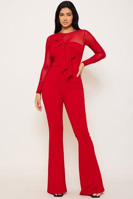 BOW FRONT WITH MESH JUMPSUIT