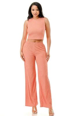 CRINKLE PANTS SET TWO PIECE