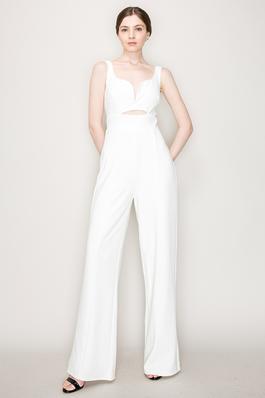 Sleeveless Front Cut Out Detail Jumpsuit