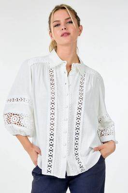 LACE BUTTON UP TOP