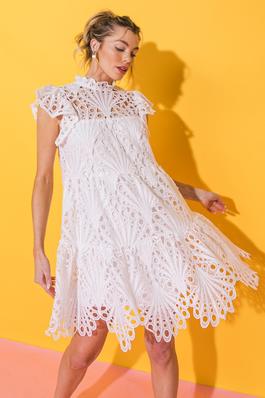 A lace mini dress