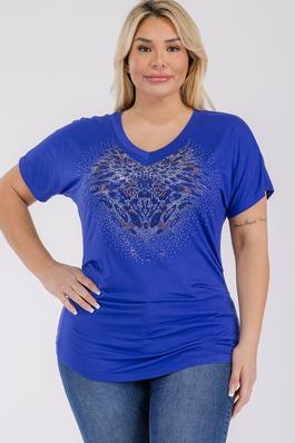 Hot fix rayon spandex relaxed top