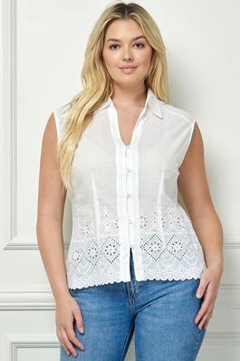 Embroidered Sleeveless Blouse