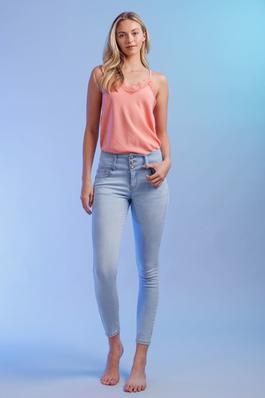 3 BUTTON WIDE WAIST PUSH UP SKINNY