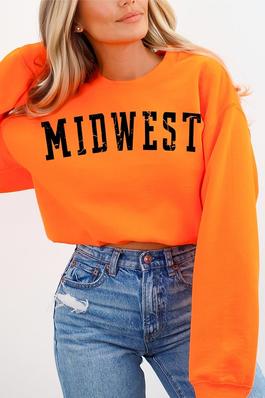 MIDWEST Oversized Graphic Fleece Sweatshirts
