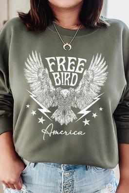 Free Bird America Graphic Fleece Sweatshirts