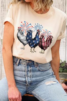 Patriotic USA Chicken Graphic T Shirts