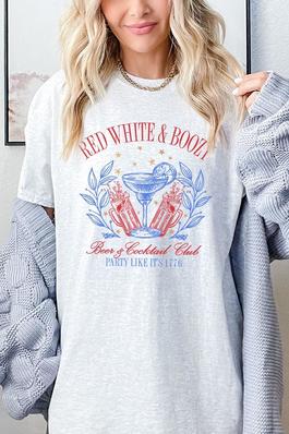 Red White & Boozy Graphic Heavyweight T Shirts