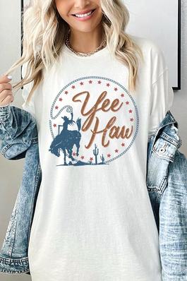 Yee Haw Cowgirl Graphic Heavyweight T Shirts