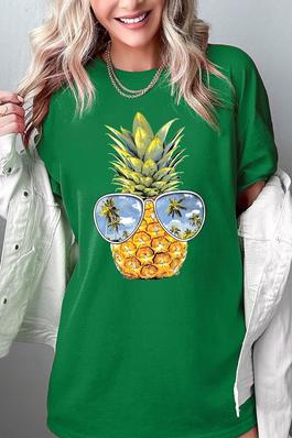 Summer Pineapple Graphic Heavyweight T Shirts
