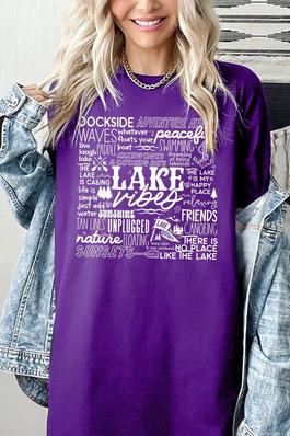 Lake Vibes Subway Art Graphic Heavyweight T Shirts