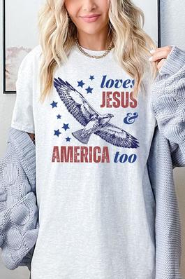 Jesus and America Graphic Heavyweight T Shirts