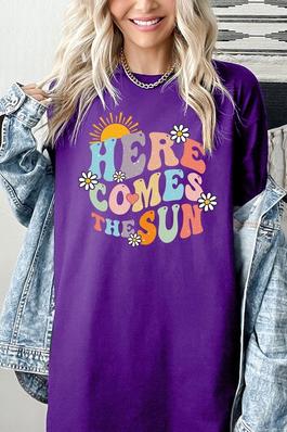 Here Comes The Sun Graphic Heavyweight T Shirts