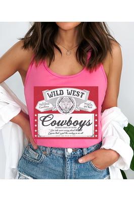 Wild West Cowboys Graphic Racerback Tank Top