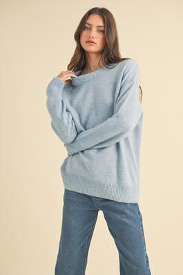 BRUSHED LIGHTWEIGHT SWEATER TOP