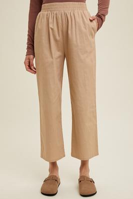 COTTON EASY PULL ON CROP PANTS