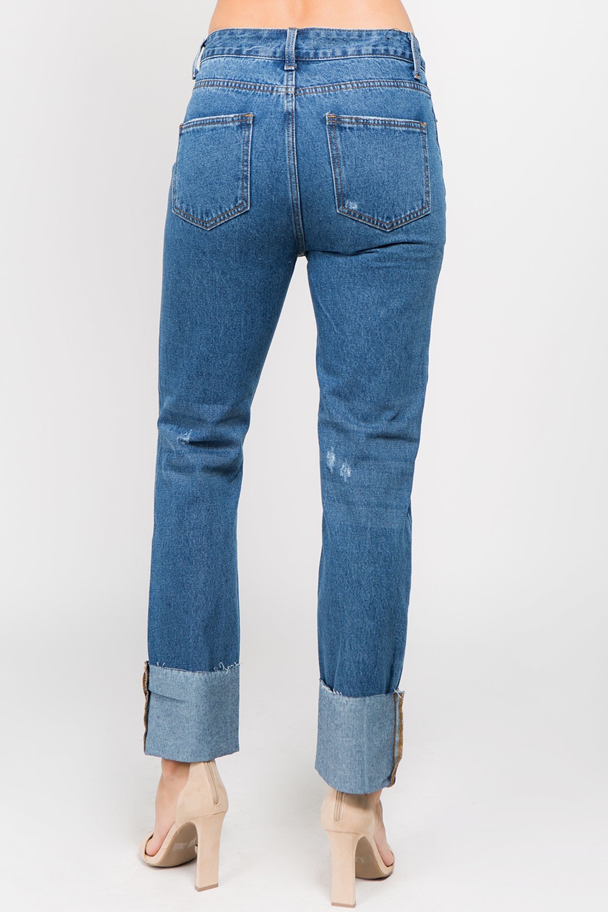 American Bazi > Boyfriend & Mom Jeans > #RJH-8003 BLUE − LAShowroom.com