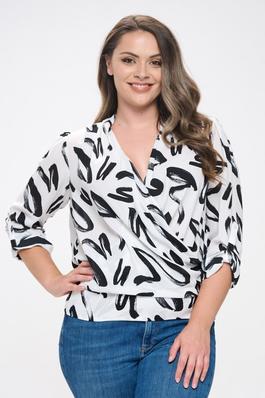 Plus Size Crossover Blouse