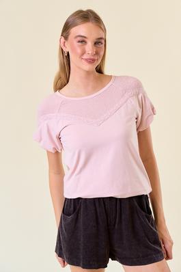 LACE TRIMMED ROMANTIC TEE 
