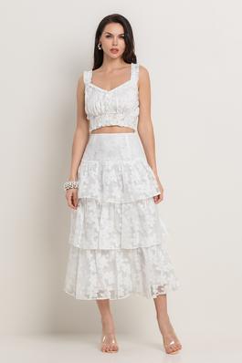 MIDI TIERED SKIRT WITH SET TOP