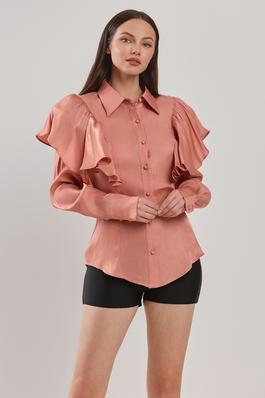 TOP WITH SHOULDER RUFFLES