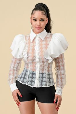 ST242022-A TOP WITH SHOULDER RUFFLES
